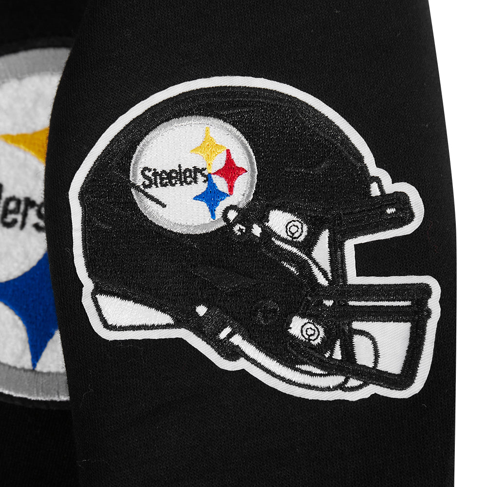 NFL PITTSBURGH STEELERS CLASSIC LITTLE BOY'S FLC FZ HOODIE (BLACK) - Image 8