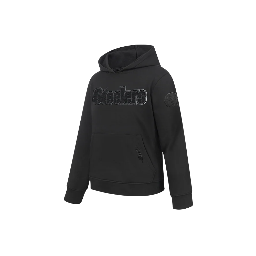 NFL PITTSBURGH STEELERS TRIPLE BLACK LITTLE BOYS FLEECE PULLOVER HOODIE (BLACK) - Image 4