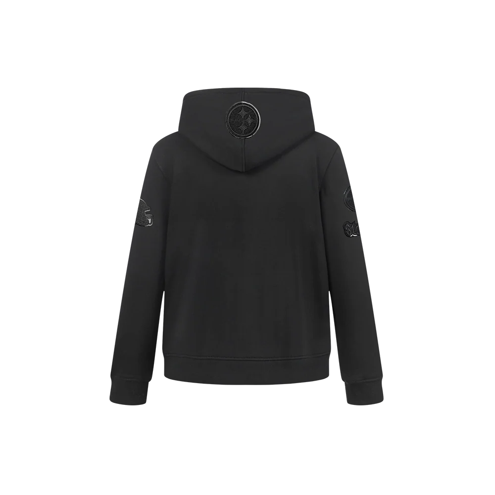 NFL PITTSBURGH STEELERS TRIPLE BLACK LITTLE BOYS FLEECE PULLOVER HOODIE (BLACK) - Image 5