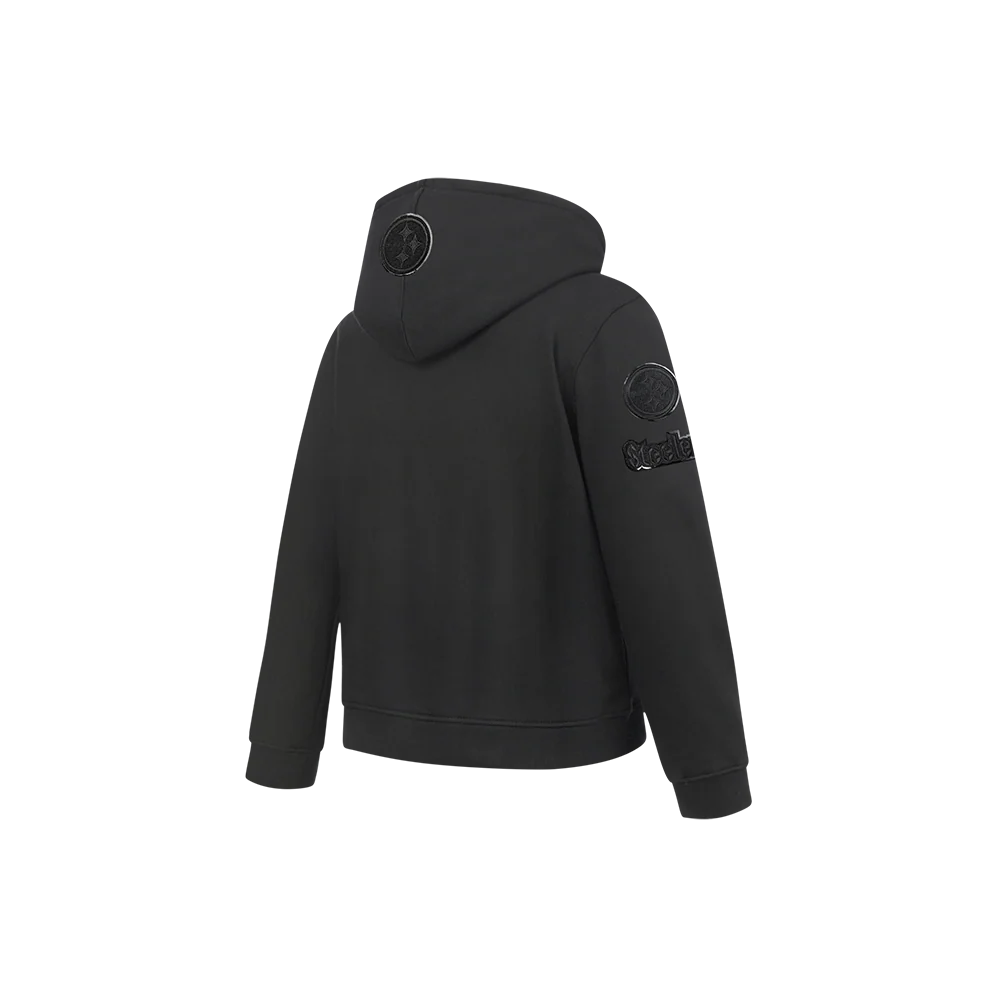 NFL PITTSBURGH STEELERS TRIPLE BLACK LITTLE BOYS FLEECE PULLOVER HOODIE (BLACK) - Image 6