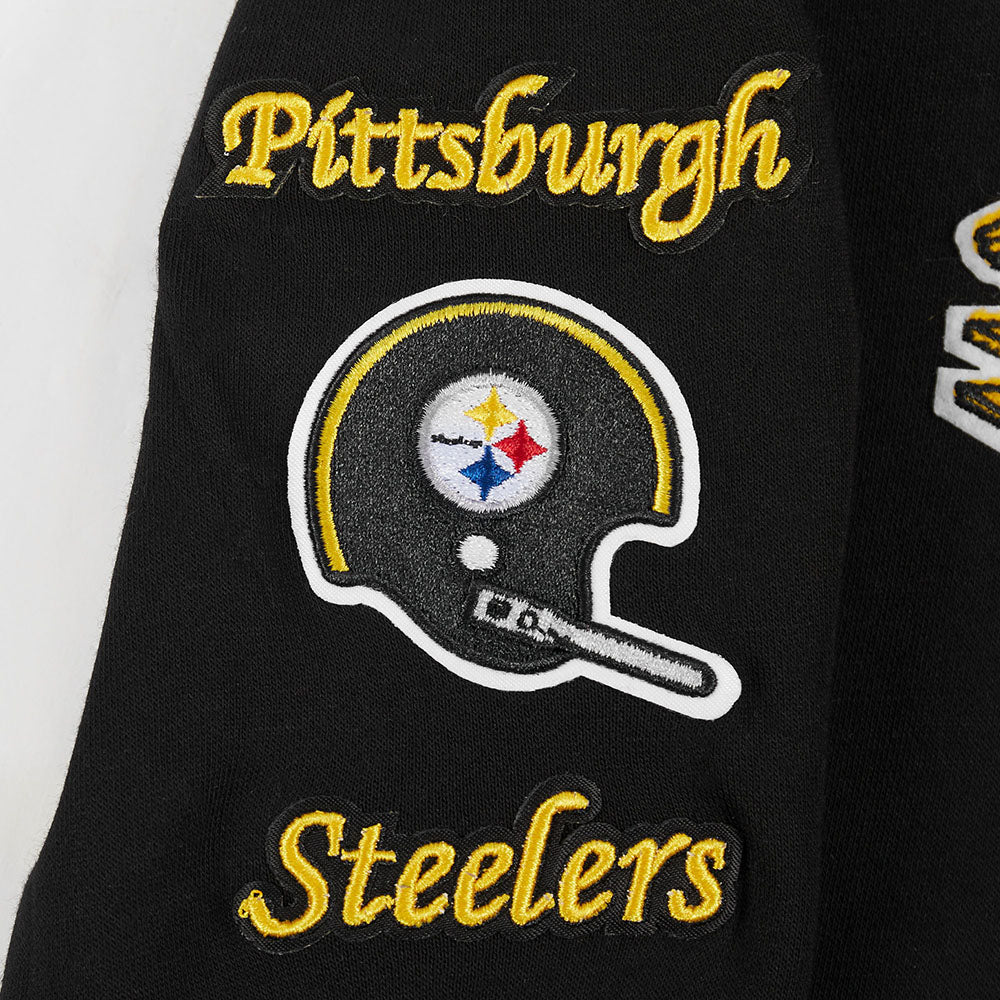 NFL PITTSBURGH STEELERS RETRO CLASSIC LITTLE BOYS RIB FLEECE PULLOVER HOODIE (BLACK/YELLOW) - Image 8