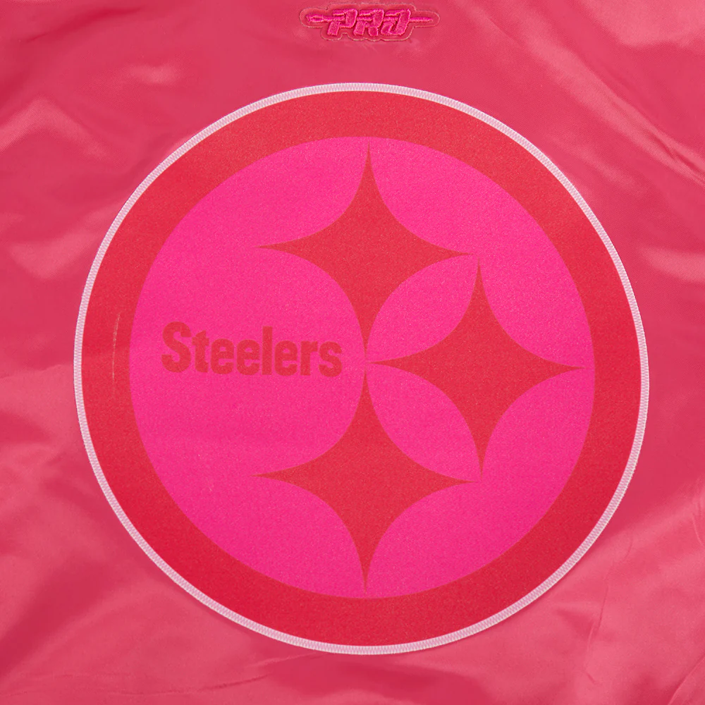NFL PITTSBURGH STEELERS TRIPLE PINK LITTLE GIRLS SATIN JACKET (BEETROOT PURPLE) - Image 5