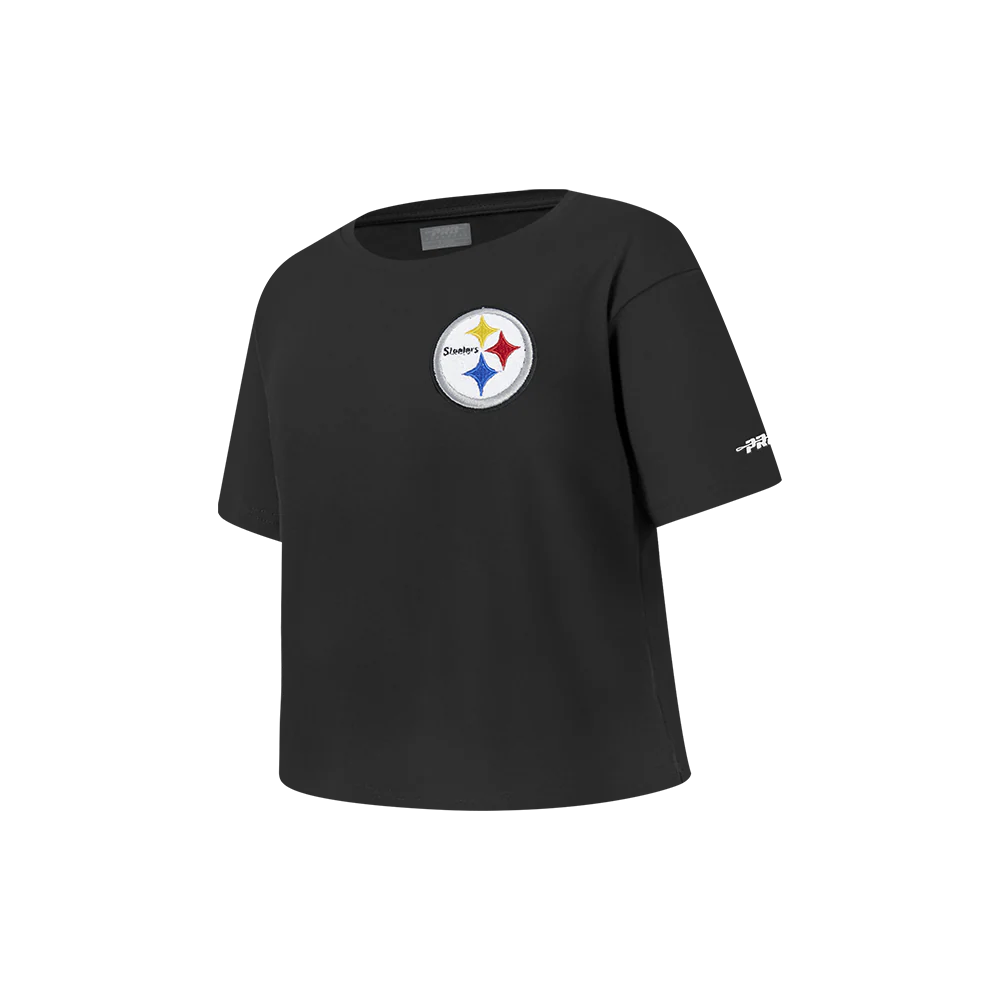 NFL PITTSBURGH STEELERS CLASSIC LITTLE GIRLS SHORT SLEEVE BOXY TEE (BLACK) - Image 2