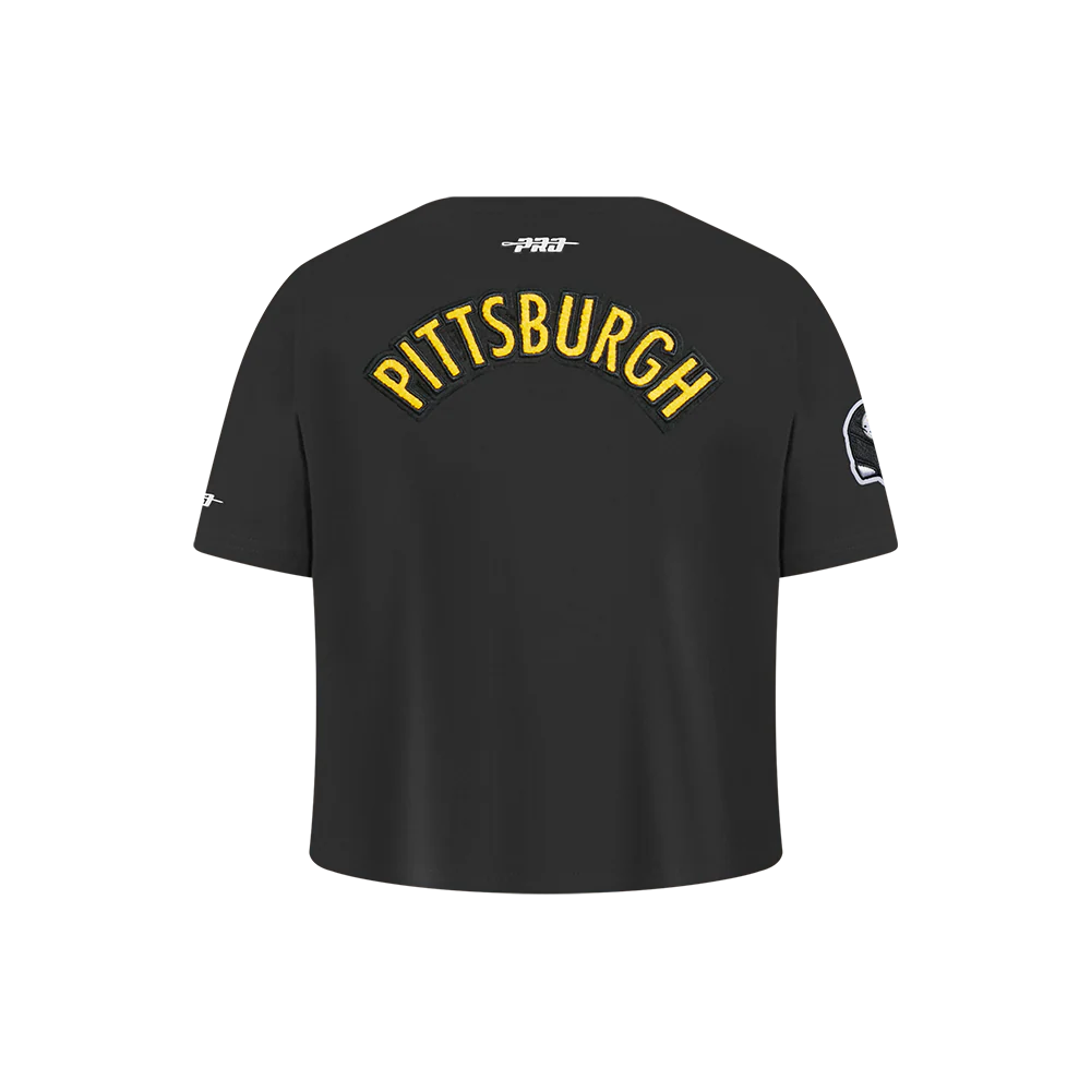 NFL PITTSBURGH STEELERS CLASSIC LITTLE GIRLS SHORT SLEEVE BOXY TEE (BLACK) - Image 3