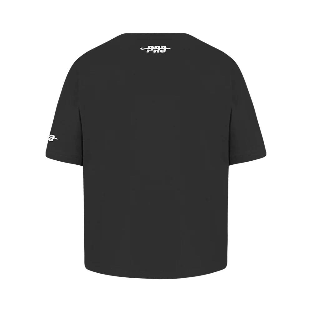 NFL PITTSBURGH STEELERS RETRO CLASSIC LITTLE GIRLS SHORT SLEEVE BOXY TEE (BLACK) - Image 3