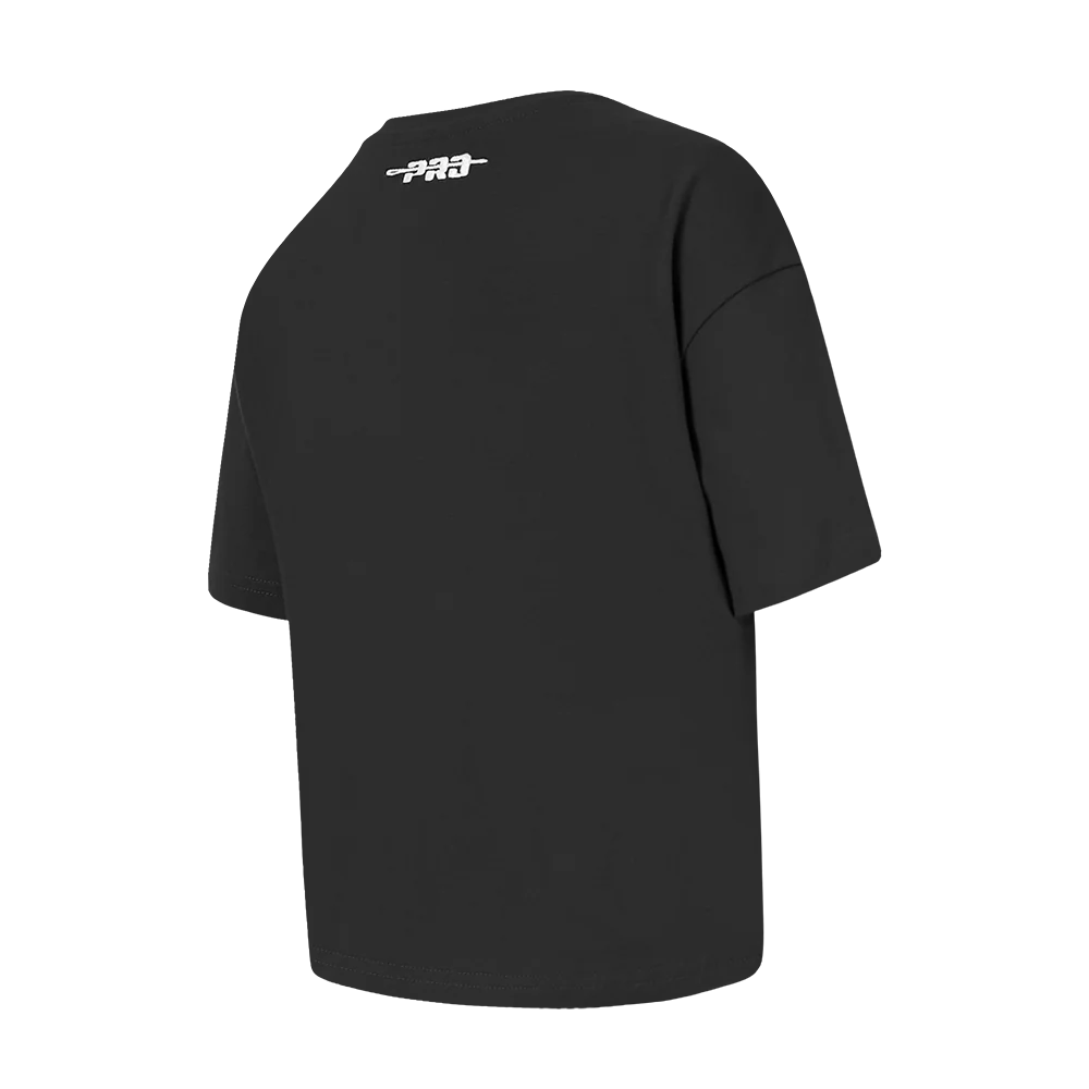 NFL PITTSBURGH STEELERS RETRO CLASSIC LITTLE GIRLS SHORT SLEEVE BOXY TEE (BLACK) - Image 4