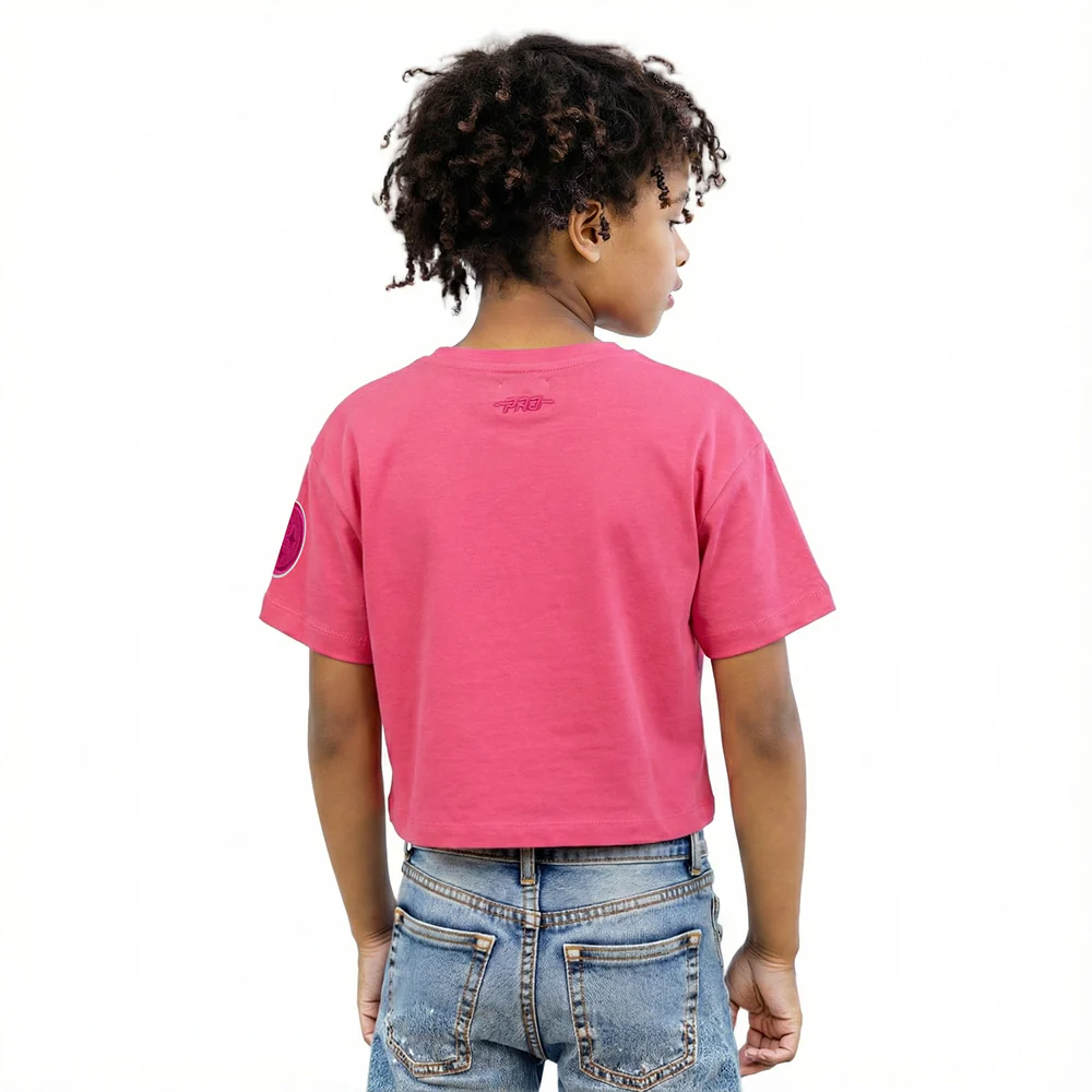 NFL PITTSBURGH STEELERS TRIPLE PINK LITTLE GIRLS SHORT SLEEVE BOXY TEE (BEETROOT PURPLE) - Image 2