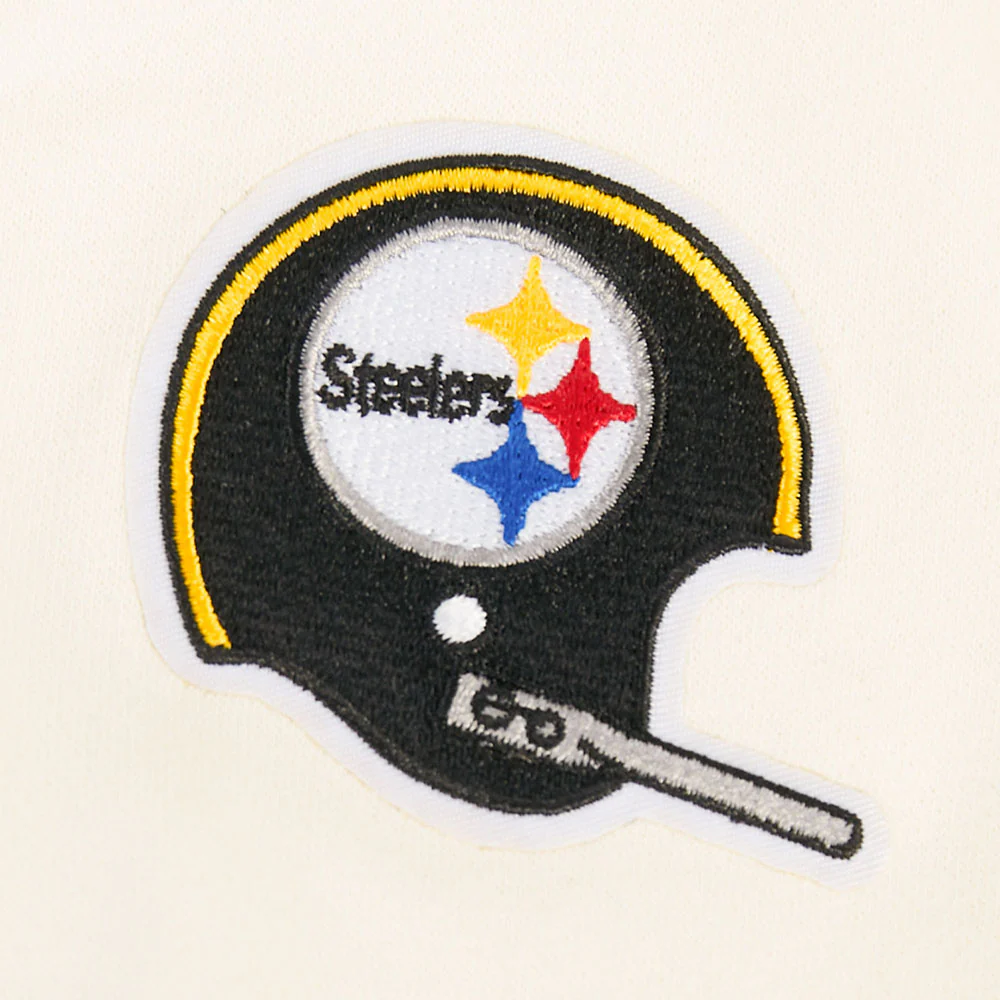 NFL PITTSBURGH STEELERS RETRO CLASSIC LITTLE GIRL'S RIB FLC PO HOODIE (EGGSHELL/ BLACK) - Image 5