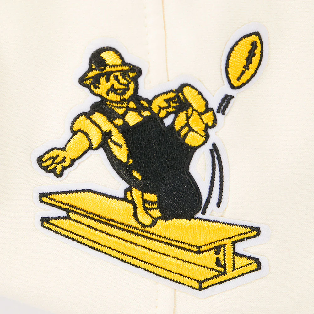 NFL PITTSBURGH STEELERS RETRO CLASSIC LITTLE GIRL'S RIB FLC PO HOODIE (EGGSHELL/ BLACK) - Image 8