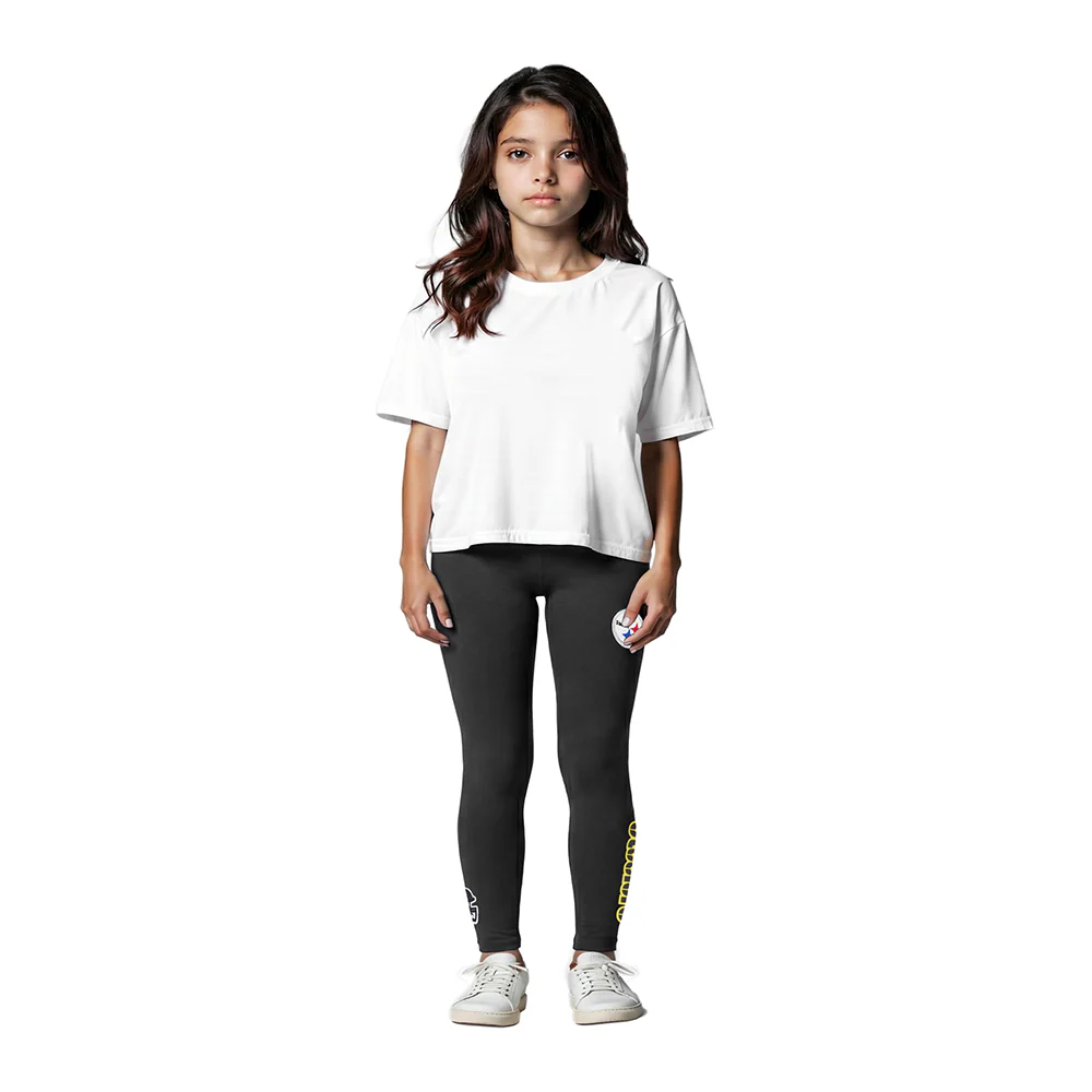 NFL PITTSBURGH STEELERS CLASSIC LITTLE GIRLS LEGGING (BLACK) - Image 3