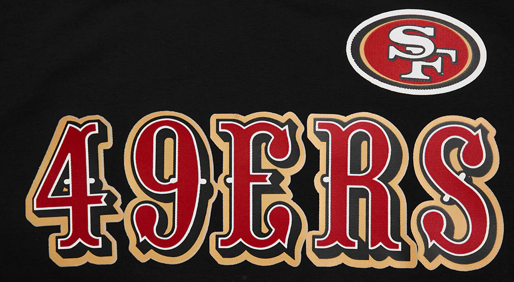 NFL SAN FRANCISCO 49ERS CLASSIC MESH STRIPED MEN'S TEE (BLACK/RED) - Image 7