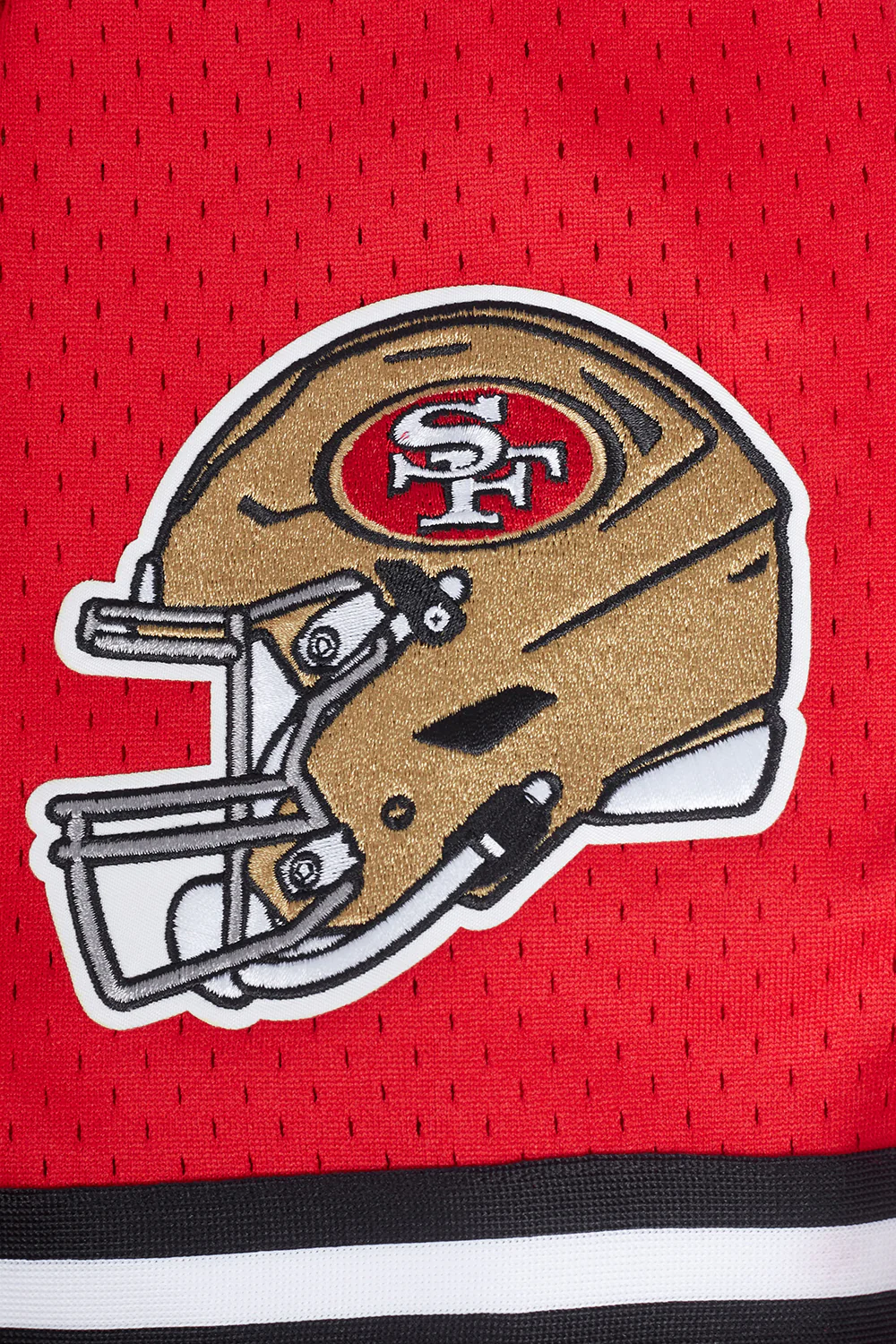 NFL SAN FRANCISCO 49ERS CLASSIC MEN'S MESH BUTTON DOWN JERSEY (RED/BLACK) - Image 7