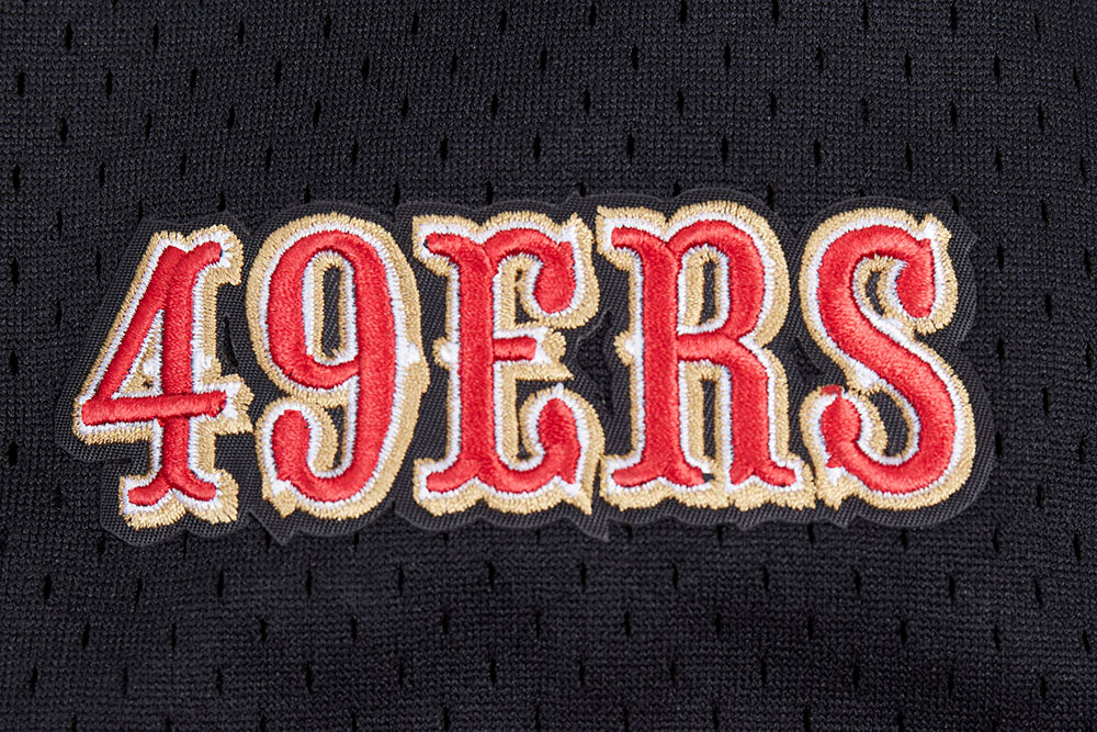 NFL SAN FRANCISCO 49ERS SCRIPT TAIL MEN'S MESH BUTTON DOWN SHIRT (BLACK/RED) - Image 8