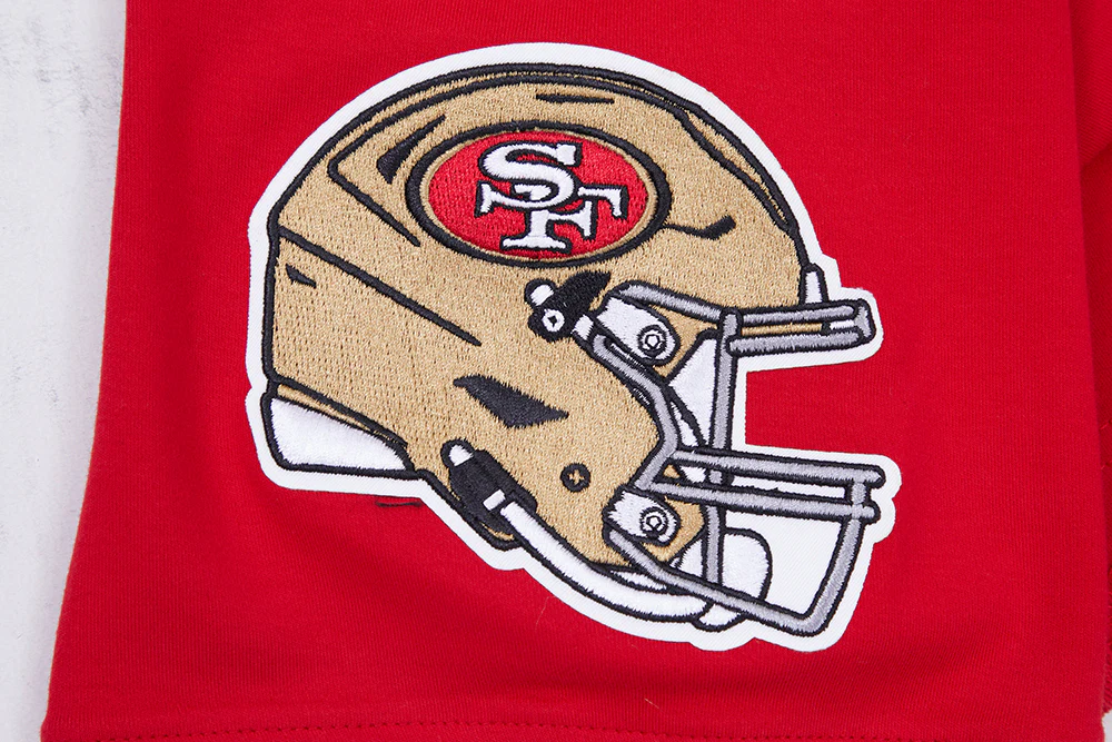 NFL SAN FRANCISCO 49ERS CHRISTIAN McCAFFREY #23 MEN'S DOUBLE KNIT SHORT SLEEVE PULLOVER HOODIE (RED) - Image 8
