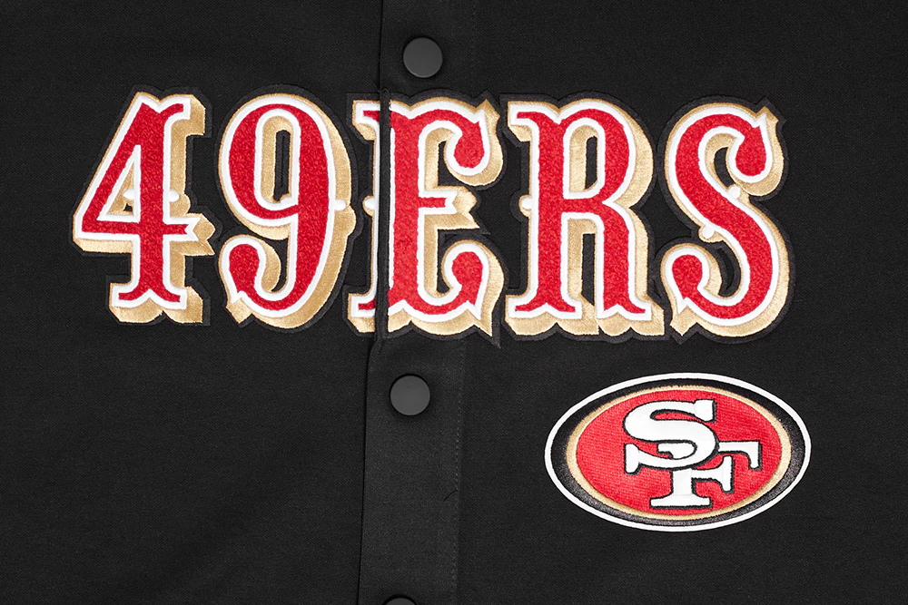 NFL SAN FRANCISCO 49ERS CLASSIC MEN'S WARM UP JACKE (BLACK/RED) - Image 5