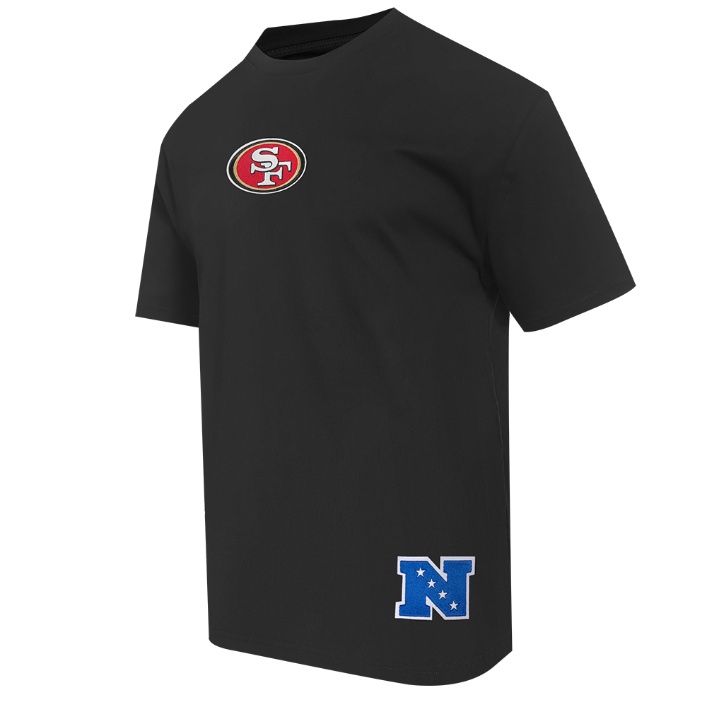 NFL SAN FRANCISCO 49ERS WINGSPAN MEN'S COTTON JERSEY DROP SHOULDER TEE (BLACK) - Image 5