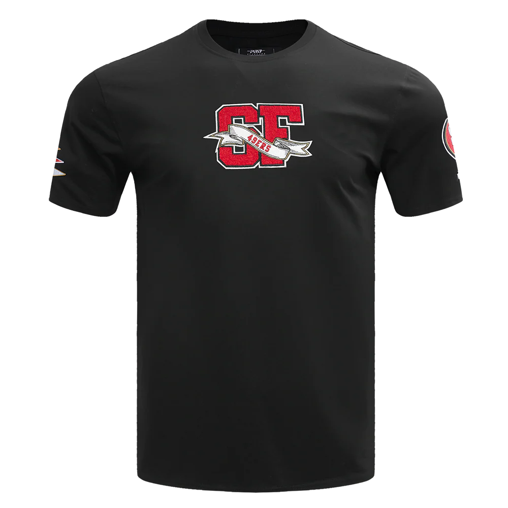 NFL SAN FRANCISCO 49ERS TEAM PENNANTS MEN'S TEE (BLACK)