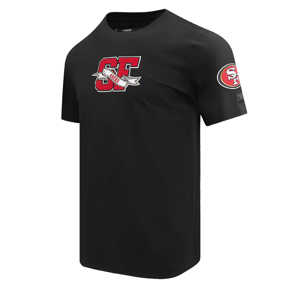 NFL SAN FRANCISCO 49ERS TEAM PENNANTS MEN'S TEE (BLACK) - Image 2