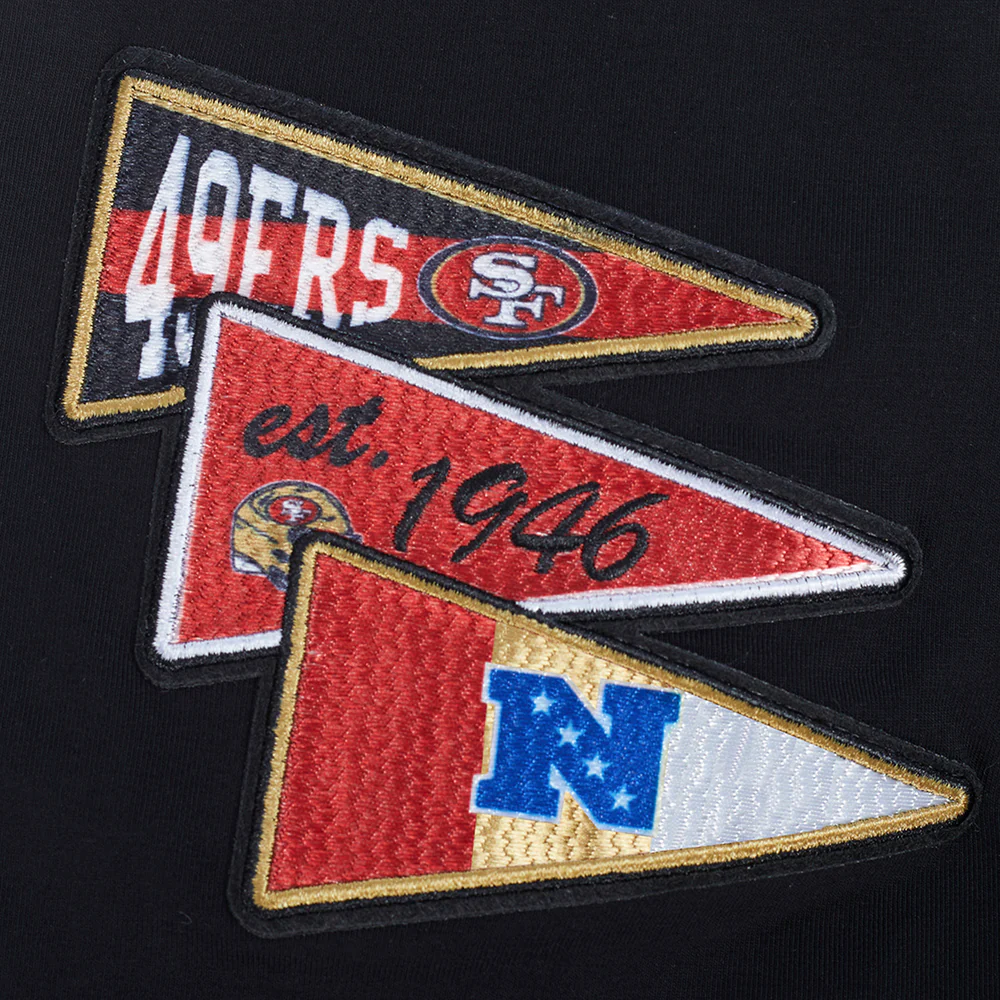 NFL SAN FRANCISCO 49ERS TEAM PENNANTS MEN'S TEE (BLACK) - Image 7