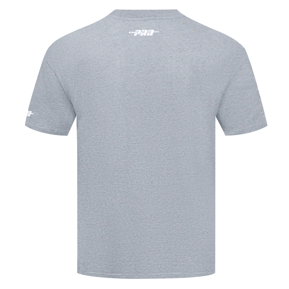 NFL SAN FRANCISCO 49ERS REVERSE FRENCH TERRY MEN'S COTTON JERSEY DROP SHOULDER TEE (DARK HEATHER GRAY) - Image 3