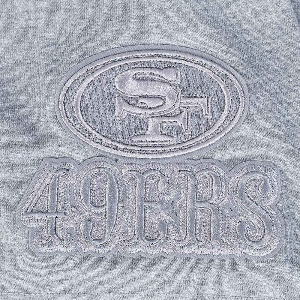 NFL SAN FRANCISCO 49ERS REVERSE FRENCH TERRY MEN'S COTTON JERSEY DROP SHOULDER TEE (DARK HEATHER GRAY) - Image 6