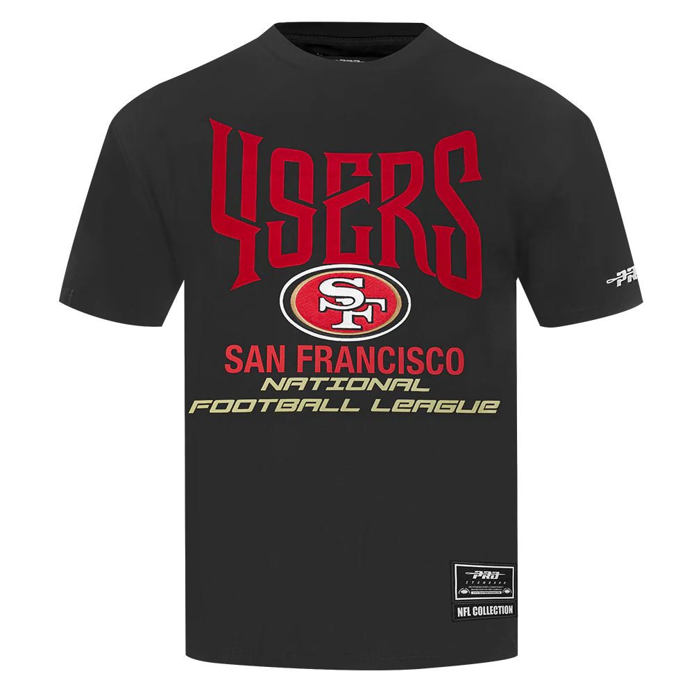 NFL SAN FRANCISCO 49ERS CITY TOUR 2.0 MEN'S COTTON JERSEY DROP SHOULDER TEE (BLACK)