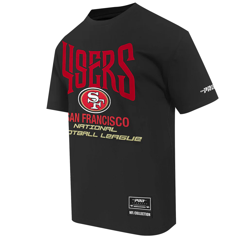 NFL SAN FRANCISCO 49ERS CITY TOUR 2.0 MEN'S COTTON JERSEY DROP SHOULDER TEE (BLACK) - Image 2