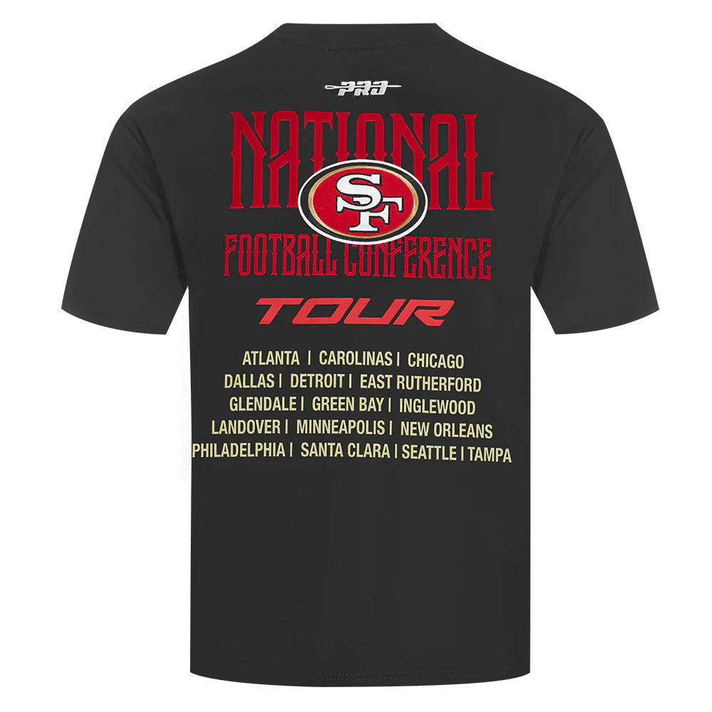 NFL SAN FRANCISCO 49ERS CITY TOUR 2.0 MEN'S COTTON JERSEY DROP SHOULDER TEE (BLACK) - Image 3