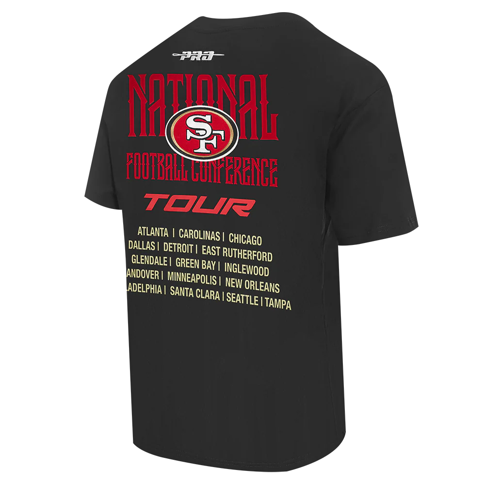 NFL SAN FRANCISCO 49ERS CITY TOUR 2.0 MEN'S COTTON JERSEY DROP SHOULDER TEE (BLACK) - Image 4