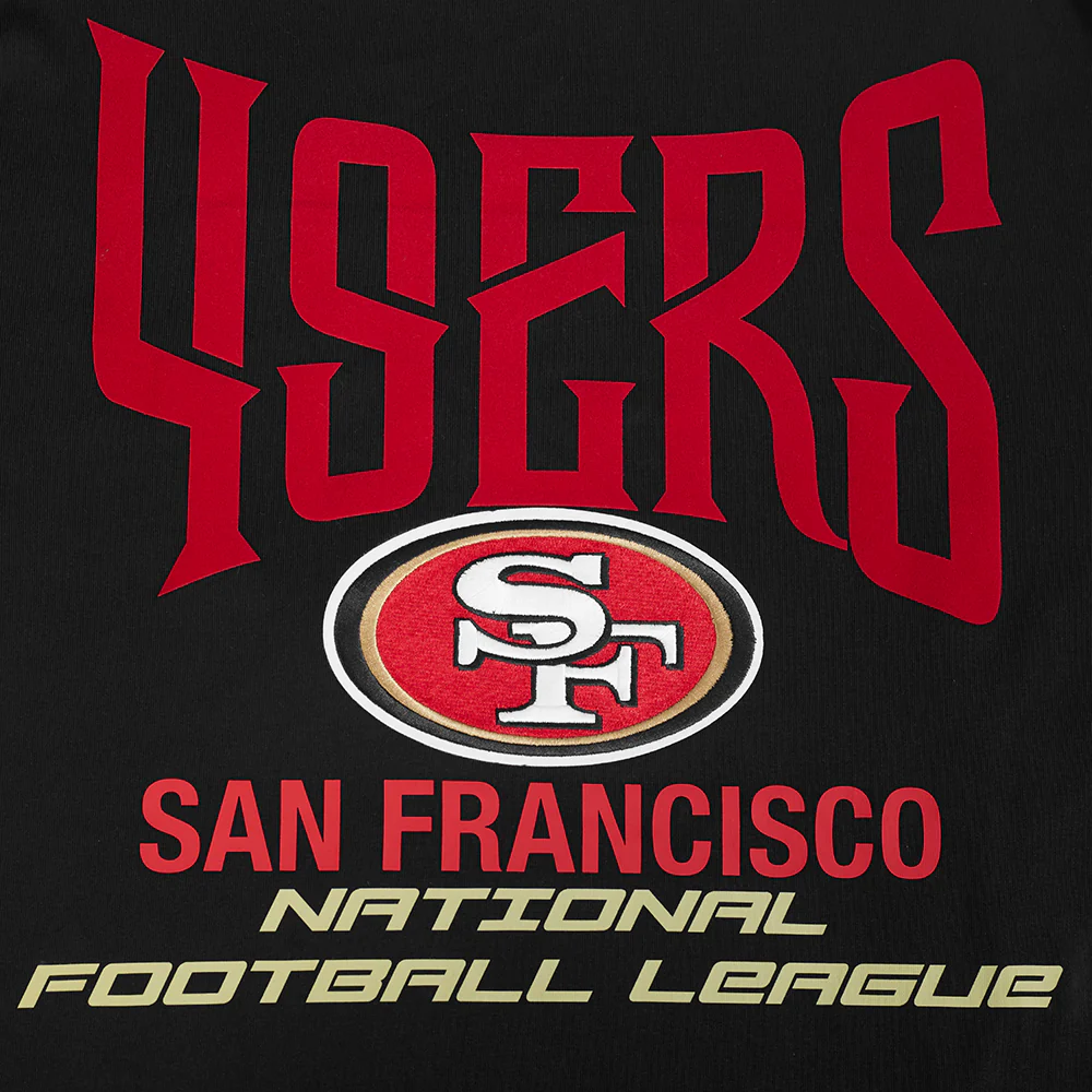 NFL SAN FRANCISCO 49ERS CITY TOUR 2.0 MEN'S COTTON JERSEY DROP SHOULDER TEE (BLACK) - Image 5