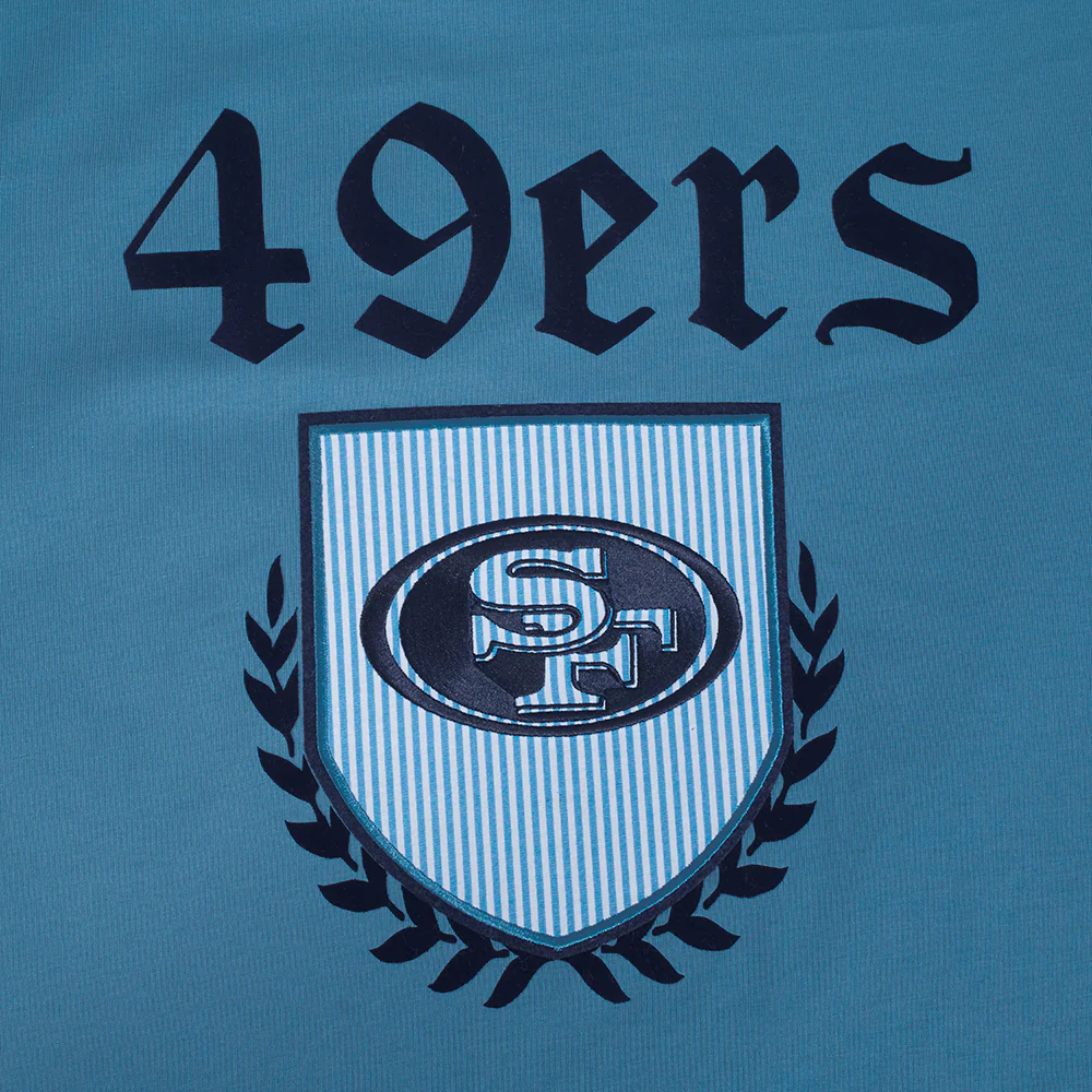 NFL SAN FRANCISCO 49ERS COUNTRY CLUB MEN'S COTTON JERSEY DROP SHOULDER TEE (STEEL BLUE) - Image 6