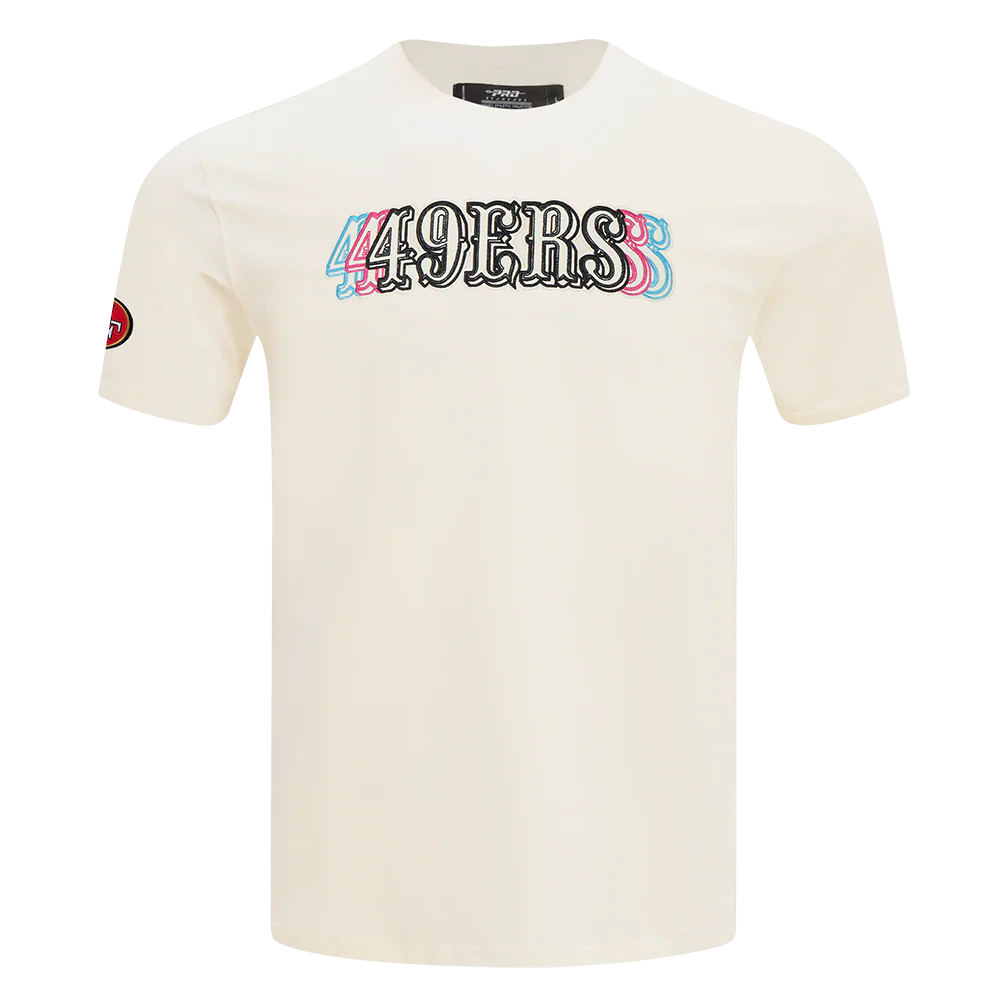 NFL SAN FRANCISCO 49ERS ECHO LOGO MEN'S SINGLE JERSEY TEE (EGGSHELL)