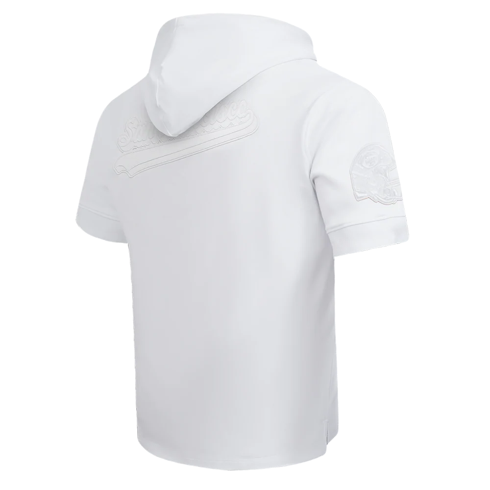 NFL SAN FRANCISCO 49ERS WHITE OUT MEN'S SHORT SLEEVE PULLOVER HOODIE (WHITE) - Image 3