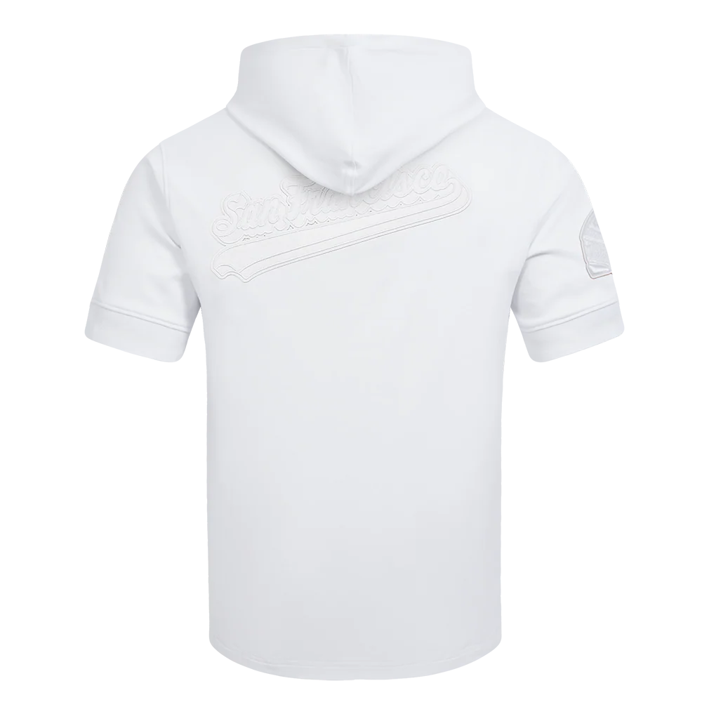 NFL SAN FRANCISCO 49ERS WHITE OUT MEN'S SHORT SLEEVE PULLOVER HOODIE (WHITE) - Image 4