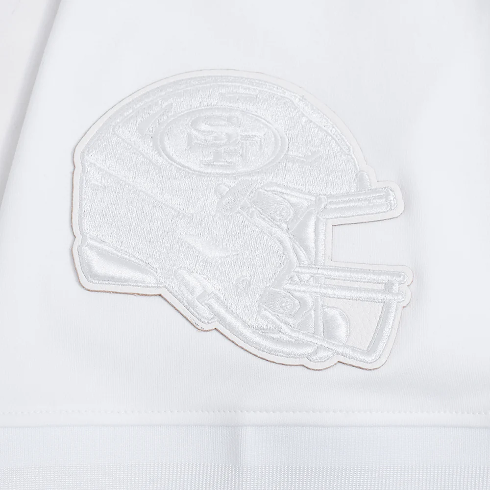 NFL SAN FRANCISCO 49ERS WHITE OUT MEN'S SHORT SLEEVE PULLOVER HOODIE (WHITE) - Image 7