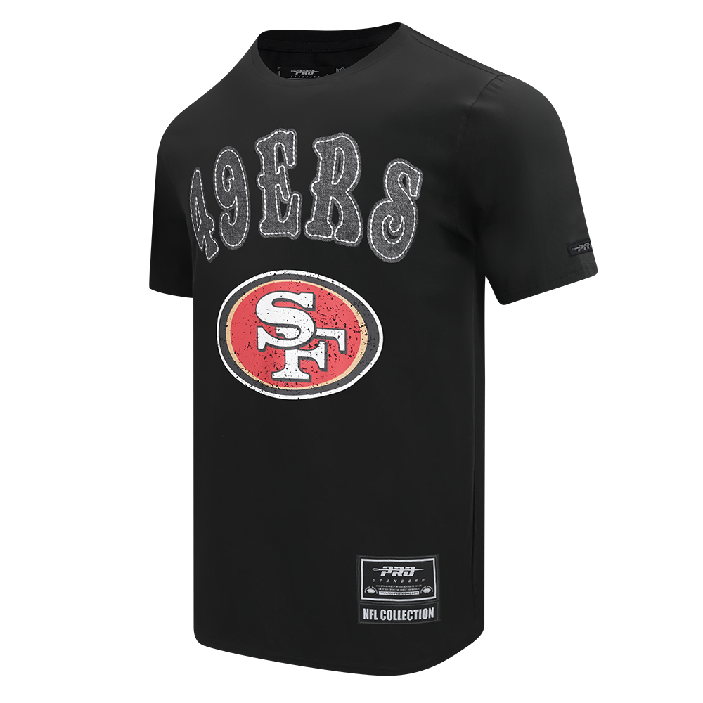 NFL SAN FRANCISCO 49ERS REBEL ATHLETICS STACKED LOGO MEN'S SJ TEE (BLACK) - Image 2