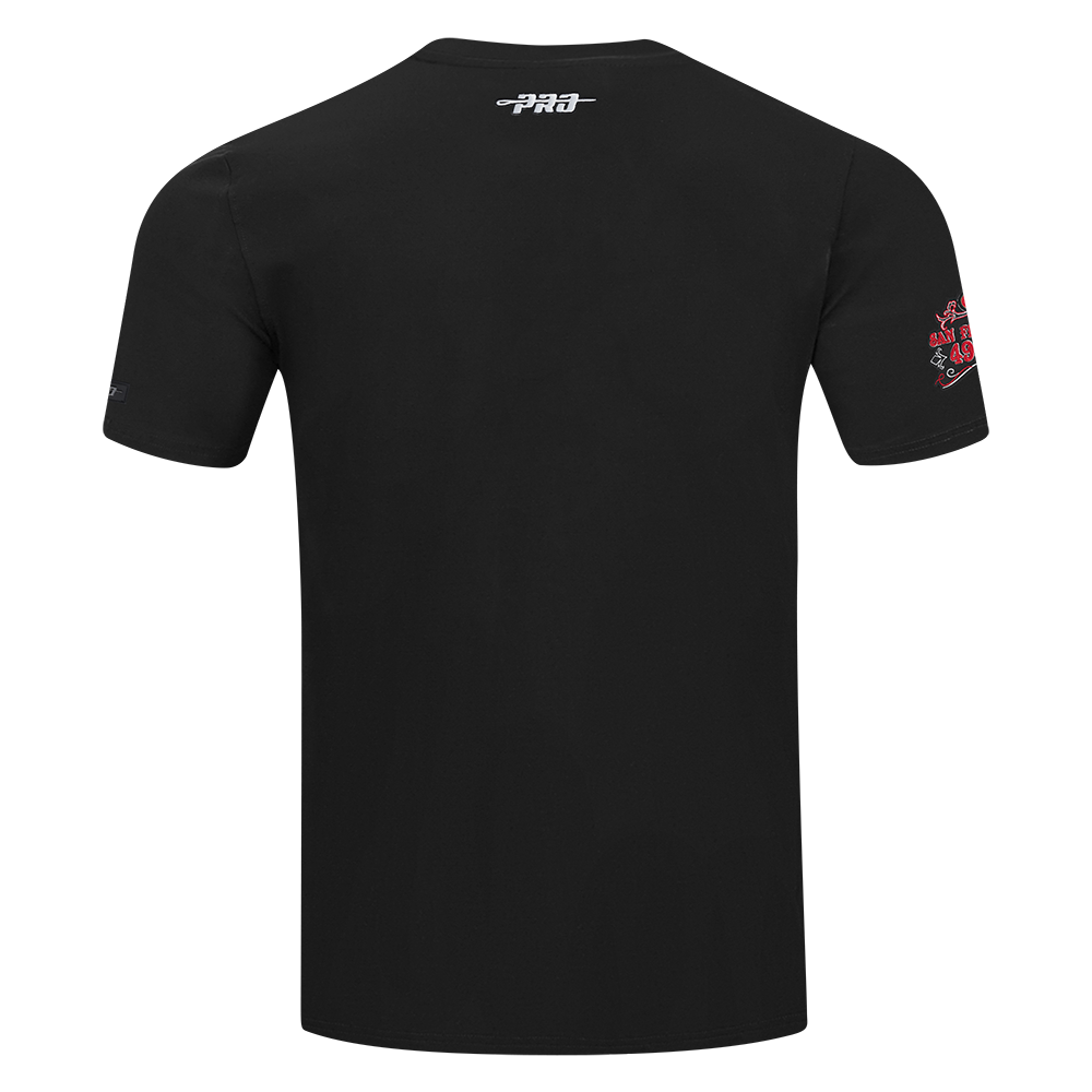 NFL SAN FRANCISCO 49ERS REBEL ATHLETICS STACKED LOGO MEN'S SJ TEE (BLACK) - Image 3
