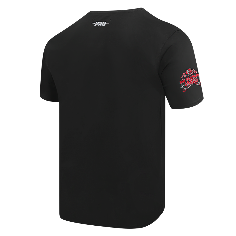 NFL SAN FRANCISCO 49ERS REBEL ATHLETICS STACKED LOGO MEN'S SJ TEE (BLACK) - Image 4