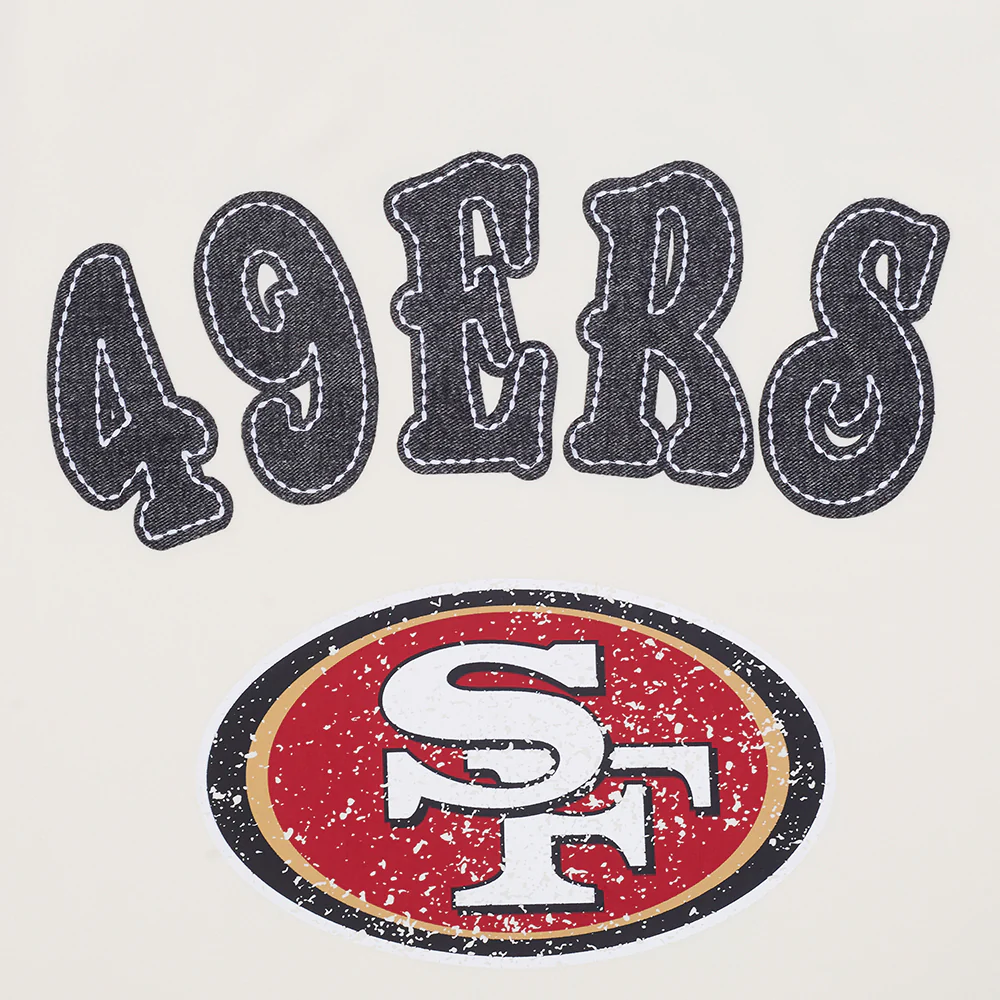 NFL SAN FRANCISCO 49ERS REBEL ATHLETICS STACKED LOGO MEN'S SJ TEE (EGGSHELL) - Image 8