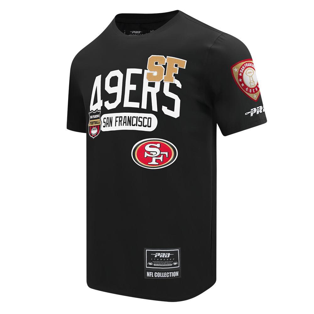 NFL SAN FRANCISCO 49ERS LETTERMAN MEN'S S/S TEE (BLACK) - Image 3