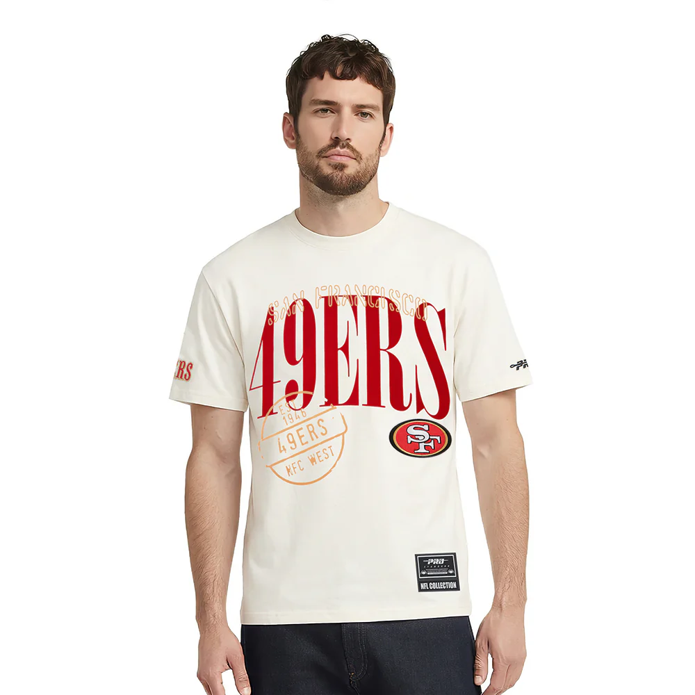NFL SAN FRANCISCO 49ERS STAMPED MEN'S S/S TEE (EGGSHELL)