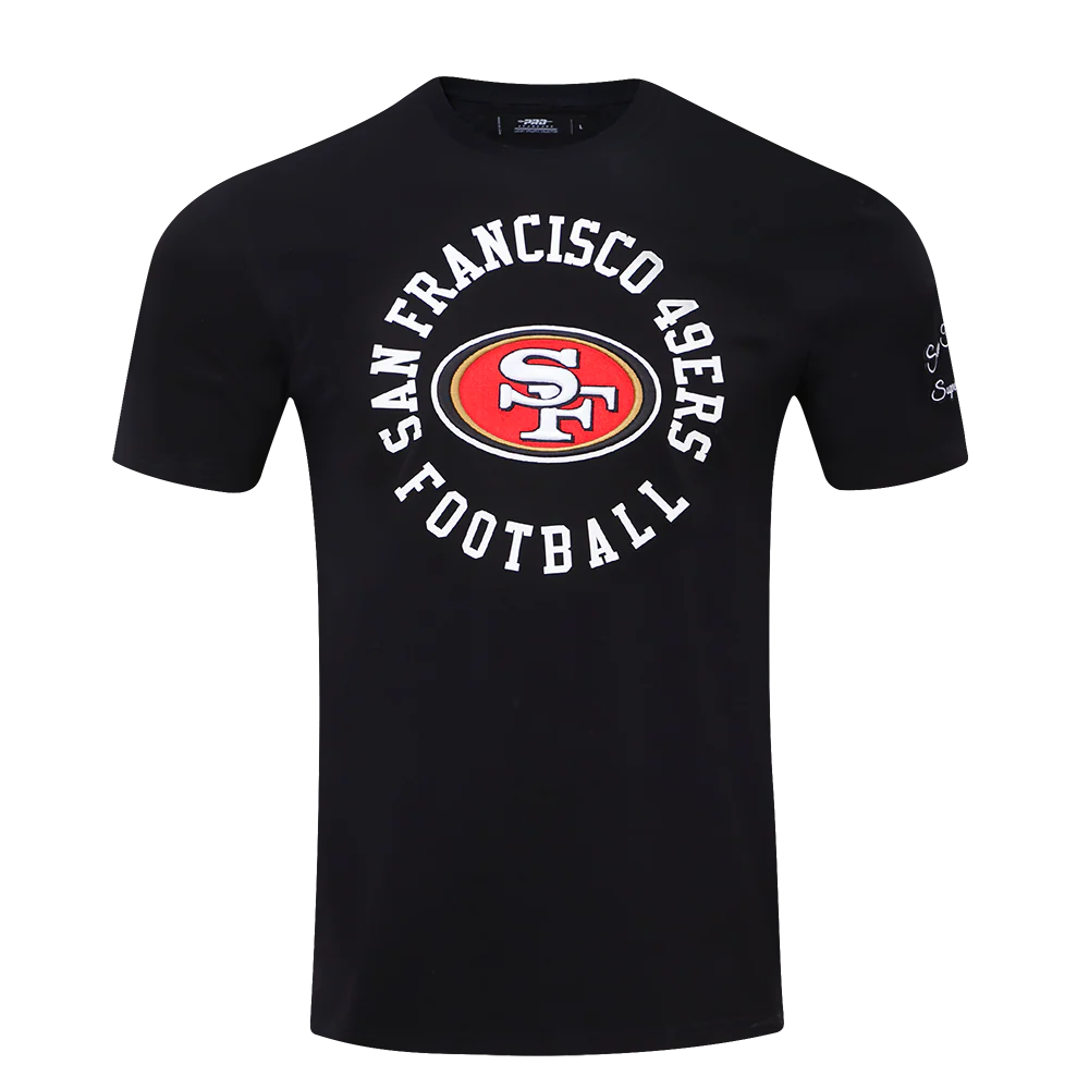 NFL SAN FRANCISCO 49ERS HYBRID SINGLE JERSEY MEN'S TEE (BLACK)