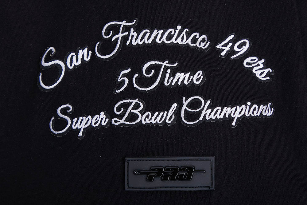 NFL SAN FRANCISCO 49ERS HYBRID SINGLE JERSEY MEN'S TEE (BLACK) - Image 6