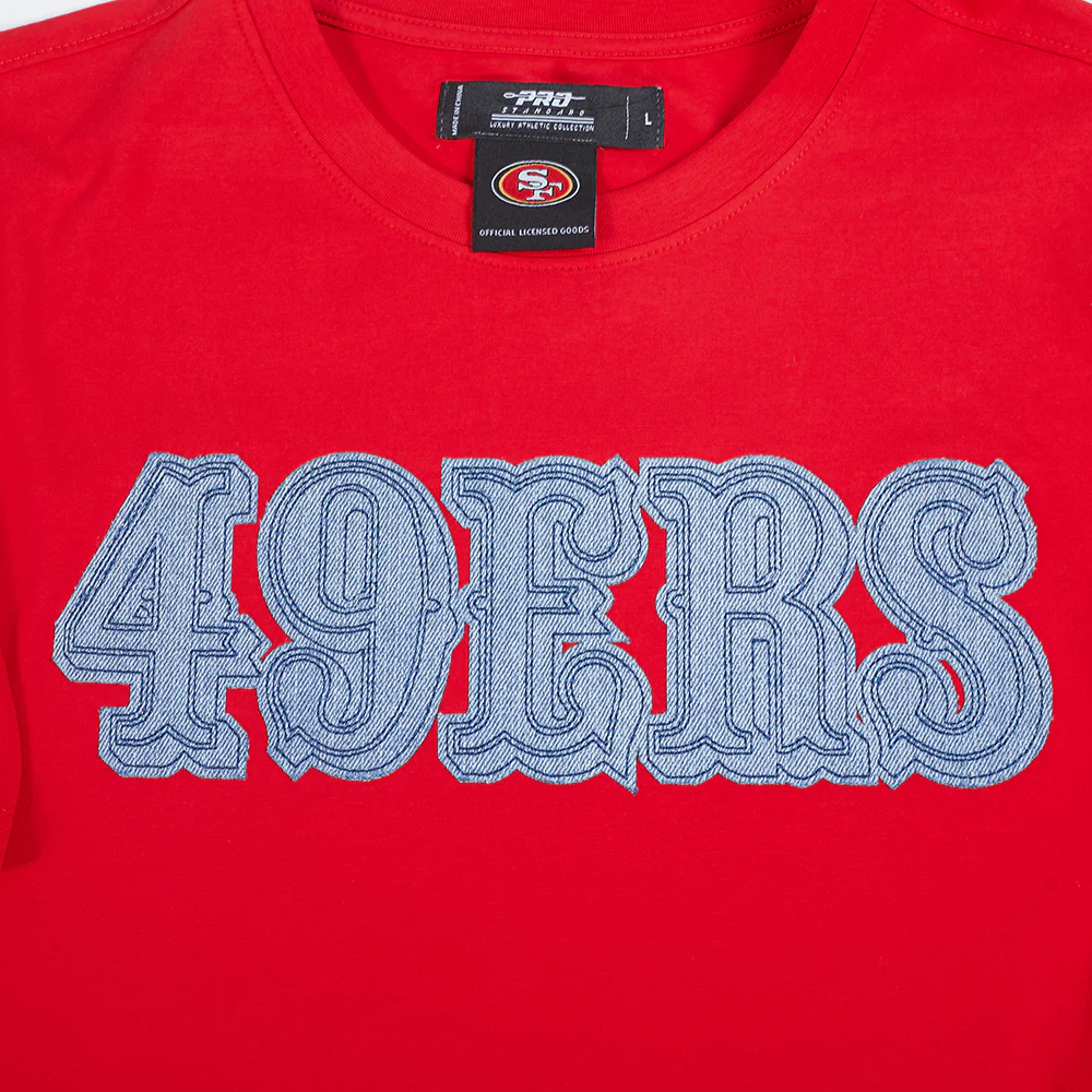 NFL SAN FRANCISCO 49ERS VARSITY BLUES MEN'S TEE (RED) - Image 5