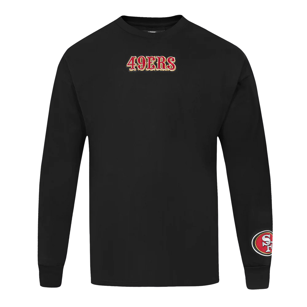 NFL SAN FRANCISCO 49ERS WINGSPAN MEN'S DROP SHOULDER LONG SLEEVE TEE (BLACK) - Image 3