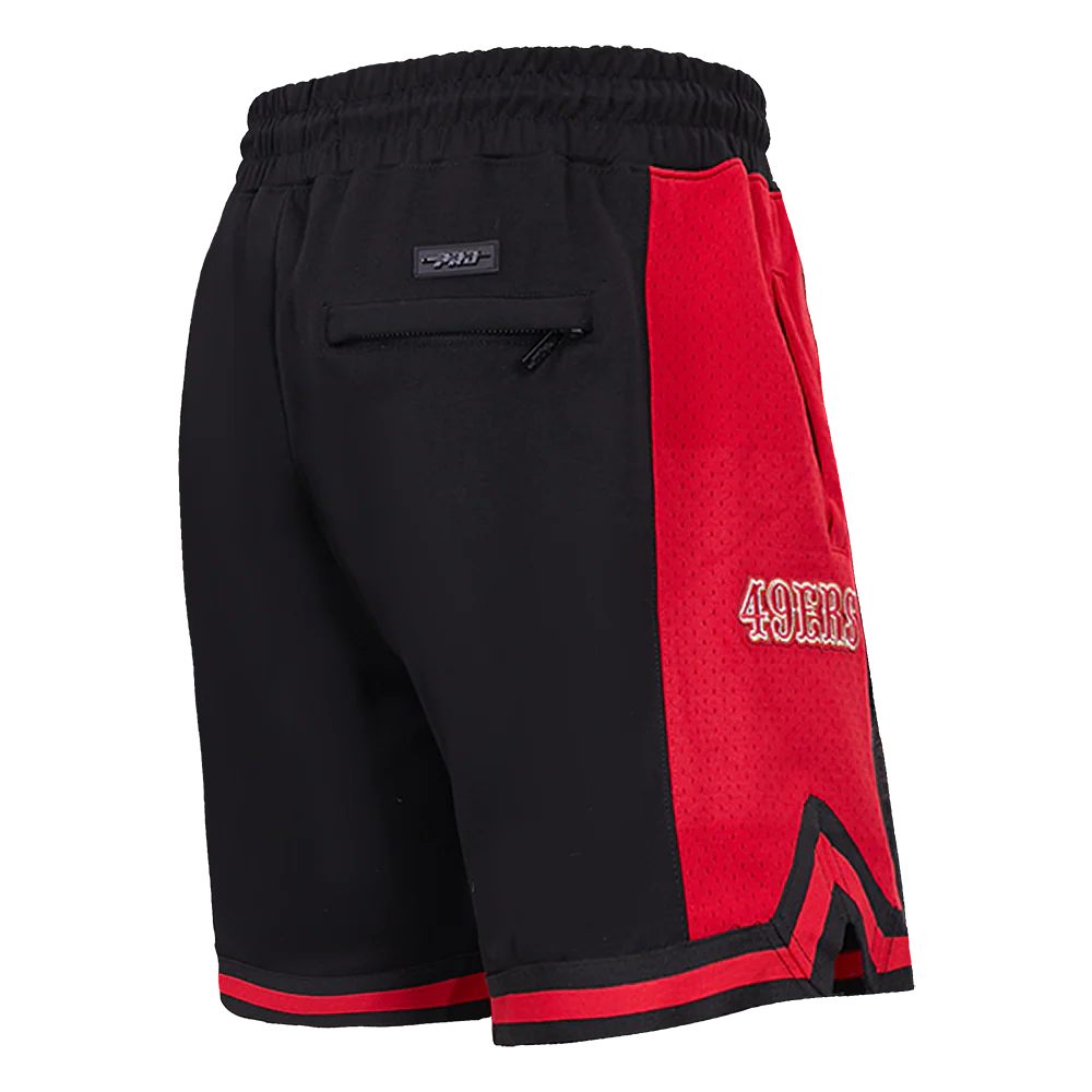 NFL SAN FRANCISCO 49ERS SCRIPT TAIL MEN'S DOUBLE KNIT 2.0 SHORT (BLACK/RED) - Image 10