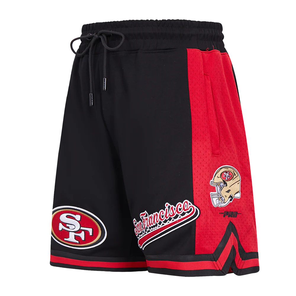 NFL SAN FRANCISCO 49ERS SCRIPT TAIL MEN'S DOUBLE KNIT 2.0 SHORT (BLACK/RED) - Image 8
