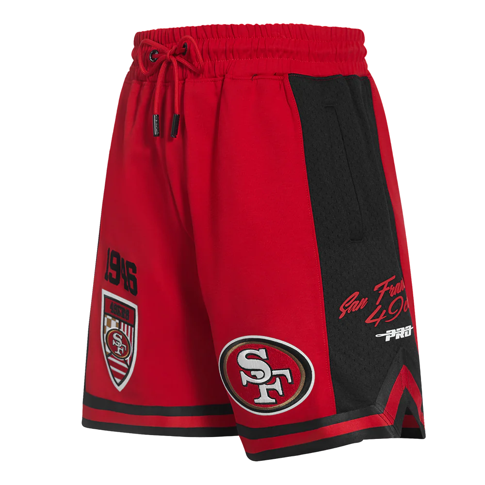 NFL SAN FRANCISCO 49ERS FAST LANE DOUBLE KNIT 2.0 MEN'S SHORT (RED/BLACK) - Image 2
