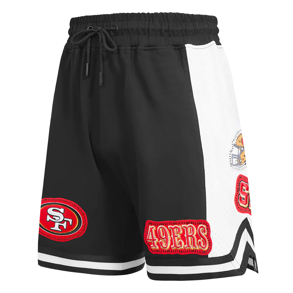 NFL SAN FRANCISCO 49ERS DIY PICK STITCH MEN'S DOUBLE KNIT 2.0 SHORT (BLACK)