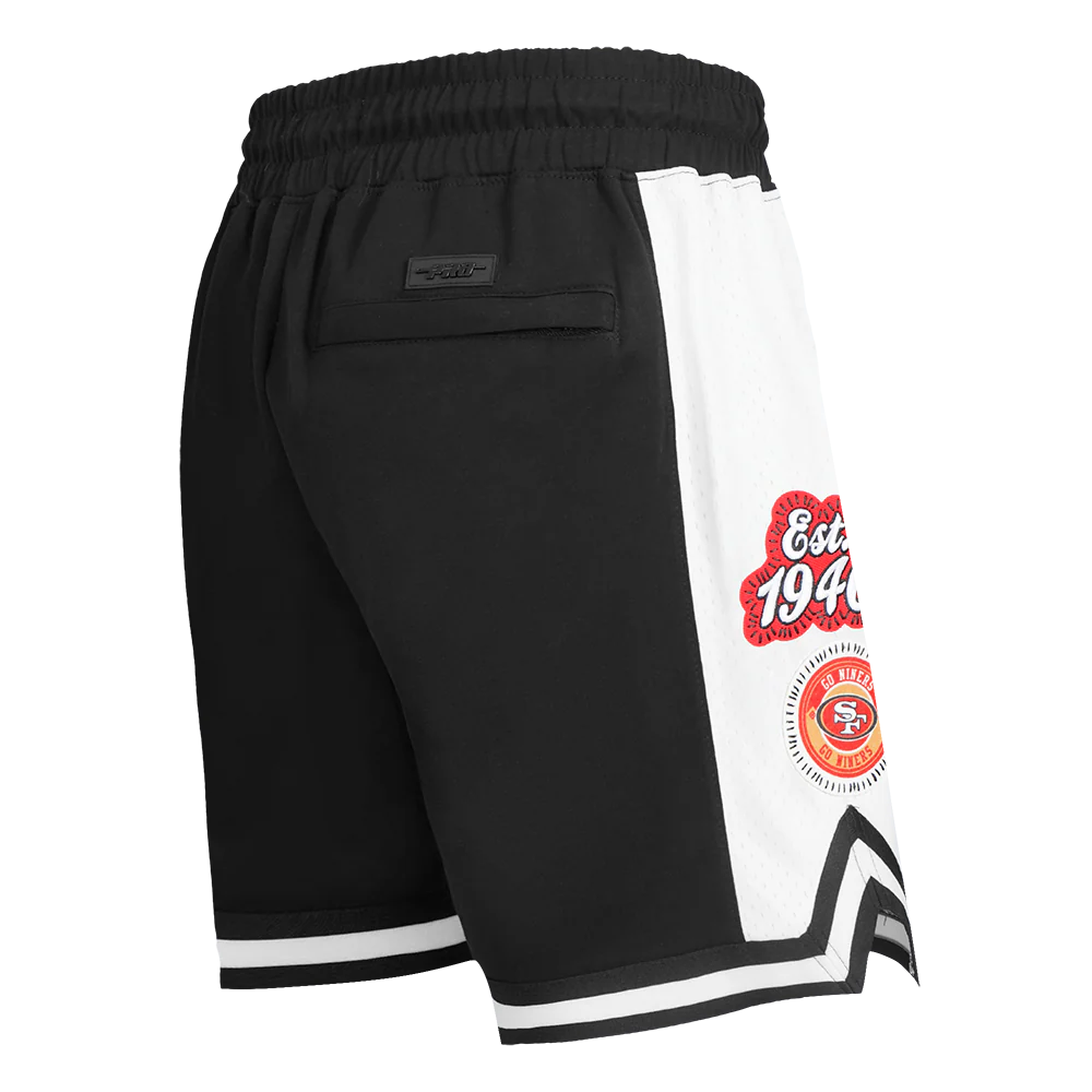NFL SAN FRANCISCO 49ERS DIY PICK STITCH MEN'S DOUBLE KNIT 2.0 SHORT (BLACK) - Image 3